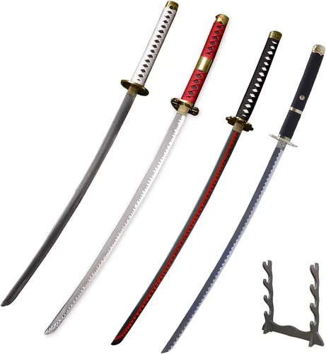 Vista 2 de Sword fort Carbon Steel Roronoa Zoro Swords Real Metal About 41 inches Katana Anime Cosplay SwordYama Enma Arashi Death Surgeon Trafalgar Law