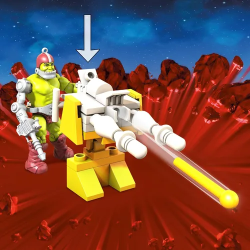 Vista 5 de MEGA Masters of the Universe Trap Jaw Laser Cannon Skeletor Skull Construction Set, juguetes de construcción para niños