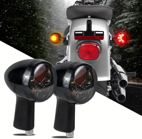 Vista 5 de NTHREEAUTO Luz de marcha de freno integrada con luz LED de bala ahumada, compatible con Harley Sportster XL 883 1200 1992-2019