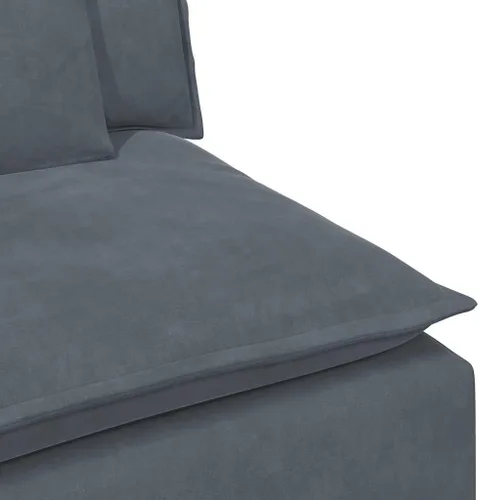 Vista 4 de vidaXL Sofá modular gris oscuro, sofá modular de terciopelo con cojines para sala de estar, sala de estar, 88.2 pulgadas de ancho, marco de metal