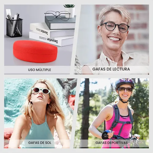 Vista 5 de CHZZMS Paquete de 4 fundas rígidas extra grandes para lentes, funda protectora para anteojos y gafas de sol 4 Pack-A