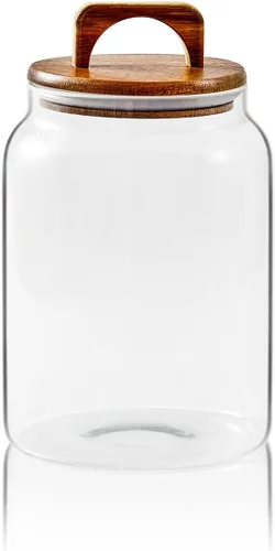 Vista 10 de Sweejar Tarros grandes de cristal para dulces con tapas de madera, tarro de vidrio de 1 galón con tapa, contenedores de almacenamiento