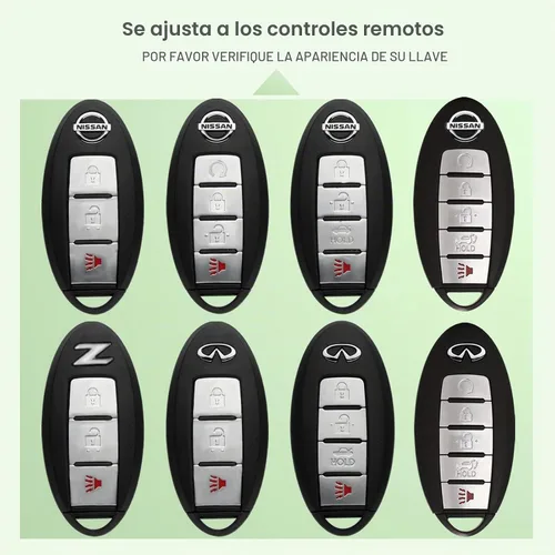 Vista 3 de Compatible con funda para llavero Nissan, Altima Maxima, Rogue Armada Pathfinder, compatible con Infiniti, funda protectora de TPU negra, accesorios