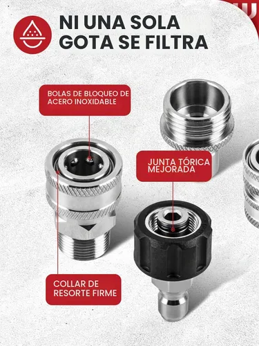 Vista 7 de WOJET M22-0.551 in Kit de conexión rápida para lavadora a presión, manguera