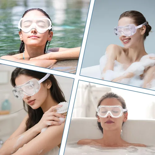 Vista 6 de ElevateTech Protector de pestañas y cejas, protector de gafas de ducha, paquete de 2 protectores de ojos ajustables para la cara y la ducha