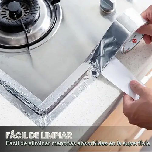 Vista 5 de BOMEI PACK Cinta de lámina de aluminio, cinta de conducto de metal resistente, cinta plateada de alta temperatura, perfecta para sellar y reparar