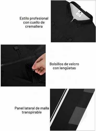 Vista 5 de FitsT4 Sports - Camiseta de árbitro de fútbol para hombre de manga larga Negro