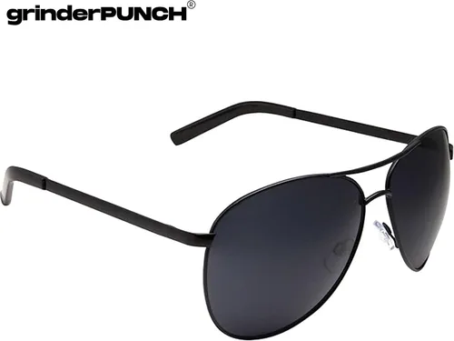 Vista 2 de grinderPUNCH - Gafas de sol de aviador extra grandes de marco ancho XL de gran tamaño de 5.827 in