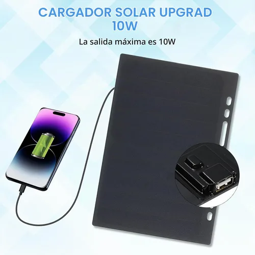 Vista 6 de Lixada Cargador de panel solar Puerto USB portátil de alta potencia en forma de papel monocristalino de silicio 10 W cargador de panel solar