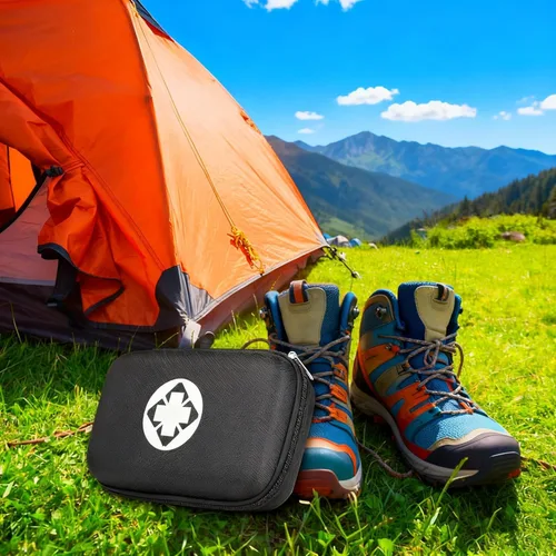 Vista 7 de Kit de primeros auxilios de viaje pequeño, 279 piezas, suministros para negocios, juego de emergencia de primeros auxilios, artículos esenciales