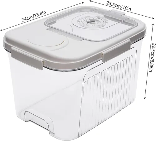 Vista 5 de Recipientes de alimentos de plástico con tapa y temporizador, contenedores de almacenamiento de alimentos herméticos para cocina, con taza medidora