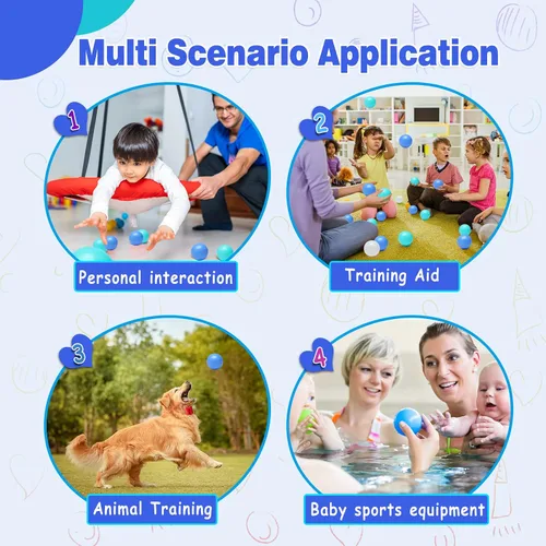 Vista 3 de Hovenlay 100 bolas para piscina de bolas para niños, bolas de plástico para piscina de bolas, bolas de juego para bebés y niños pequeños, ideal