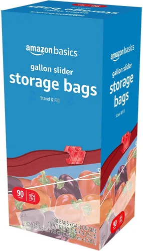 Vista 5 de Amazon Basics Slider - Bolsas de almacenamiento de alimentos, sin BPA, 90