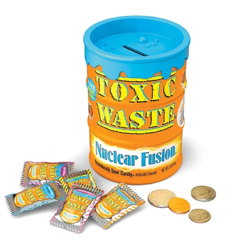 Vista 10 de TOXIC WASTE - Dulces Agrios Peligrosamente de Fusión Nuclear - Sabores de Frambuesa-Limón, Piña-Maracuyá, Uva-Fresa, Plátano-Arándano