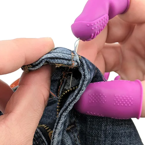 Vista 10 de Protectores de dedos [serie Flex – Paquete de 9] cubiertas antiadherentes de silicona [pequeño (3) / mediano (3) / grande (3)] – para pegamento