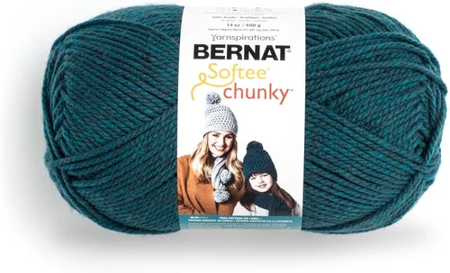 Vista 15 de Ovillo sólido Bernat Softee Chunky, Acrílico, Rojo Berry, Paquete de 1