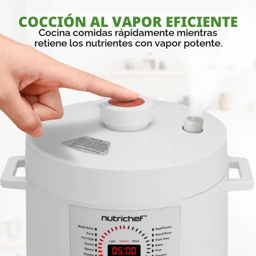 Vista 6 de NutriChef Olla a Presión Eléctrica de 6 Cuartos Olla a Presión Digital de Mostrador de 12 Funciones Tiempo y Temperatura Ajustables Función