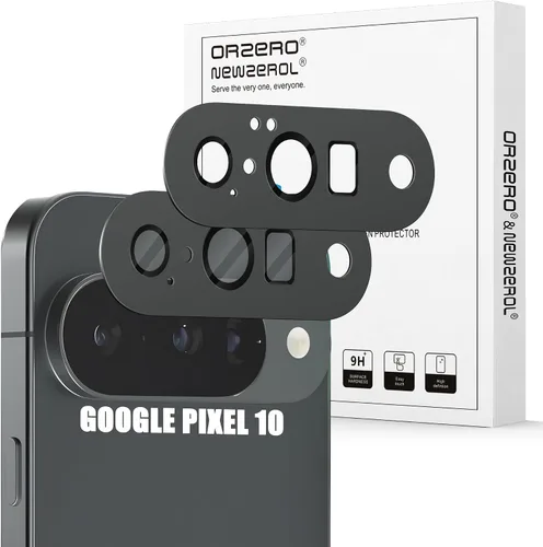 Vista 64 de Orzero Paquete de 2 protectores de lente de cámara compatibles con Google Pixel 9 Pro XL, protector de cámara de metal y vidrio de alta calidad