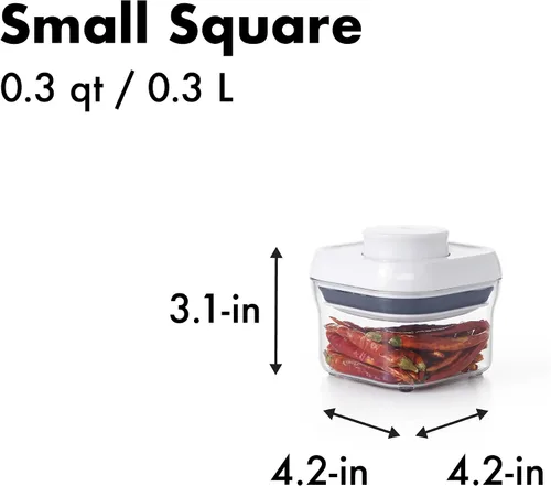 Vista 3 de OXO Good Grips POP - Recipiente hermético de almacenamiento de alimentos, Spices & Herbs (0.3 Qt), Blanco