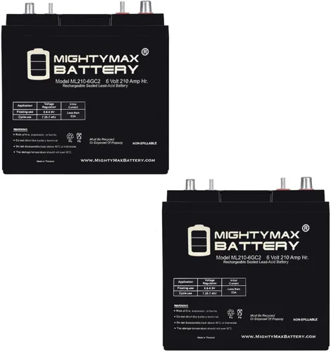 Vista 11 de Mighty Max Battery - Batería Mighty Max ML210-6GC2 - 6 V 210 AH, Terminal Dual, Batería SLA AGM Recargable para Carro de Golf