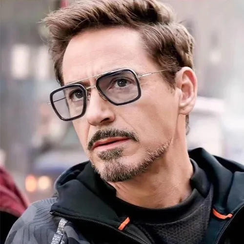 Vista 8 de OWL Tony Stark - Gafas de sol cuadradas estilo aviador, montura metálica, estilo Iron Man, gafas vintage para hombre