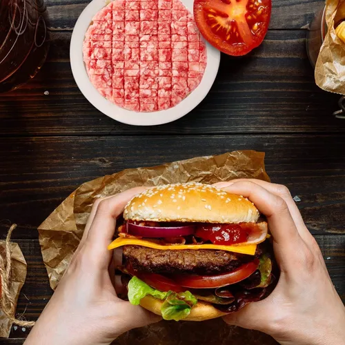 Vista 4 de Cooking Concepts Paquete de 2 prensas para hamburguesas - 2 juegos completos (un total de 4 piezas)