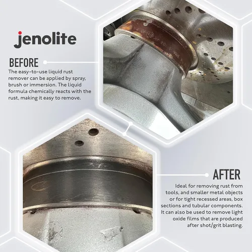 Vista 5 de JENOLITE Removedor de óxido original líquido - Tratamiento de óxido de resistencia industrial - Elimina el óxido hasta el metal desnudo - 1.32