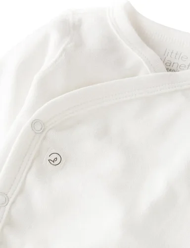 Vista 2 de little planet by carter's Baby White Organic Cotton Bodysuits, Pack of 3
