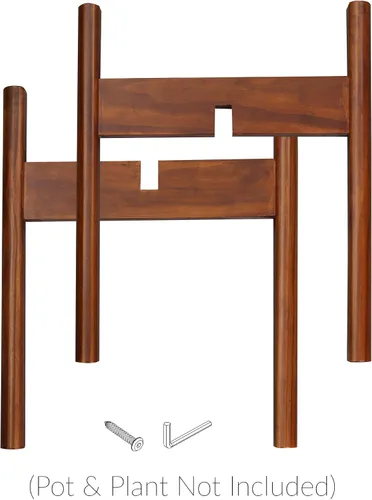 Vista 3 de Casual Home Mid-Century - Soporte de exhibición de madera moderno, para plantas de hasta 10 pulgadas, planta y maceta no incluidas, caoba antigua