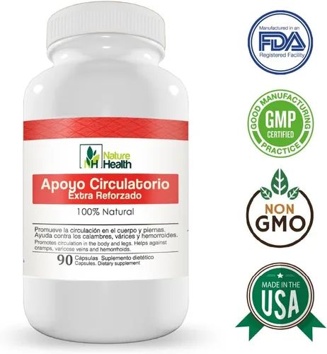 Vista 4 de Apoyo Circulatorio para Cuerpo y piernas, suplemento vegano con Ginkgo biloba, Perejil, Zapote Blanco, Espino Blanco y Cancerina, (1)
