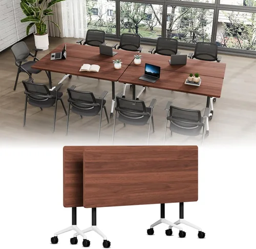 Vista 57 de Folding Conference Table with Wheels, Modular Foldable Conference Room Training Tables for Training Rooms, Flip Top Mobile Rolling Meeting Seminar