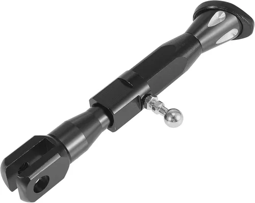 Vista 5 de Motoforti - Soporte lateral ajustable universal para motocicleta, soporte de patada, CNC de aleación de aluminio negro, 1 juego