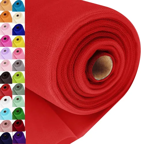 Vista 44 de Rollos de tela de tul, 54 pulgadas por 10 yardas (30 pies), cinta de tul para decoración de fiestas de boda, rollo de tela transparente en bobina