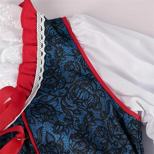 Vista 7 de QIGUANDZ Disfraz de Oktoberfest alemán para mujer, para adultos, Dirndl tradicional bávaro, cerveza, carnaval, Fraulein, cosplay, vestido