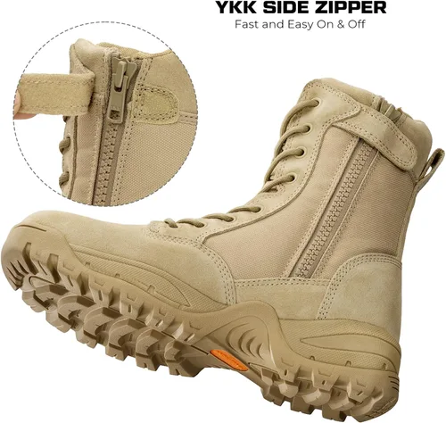 Vista 4 de Maelstrom TAC FORCE botas de trabajo tácticas militares, con cierre, de 8 pulgadas