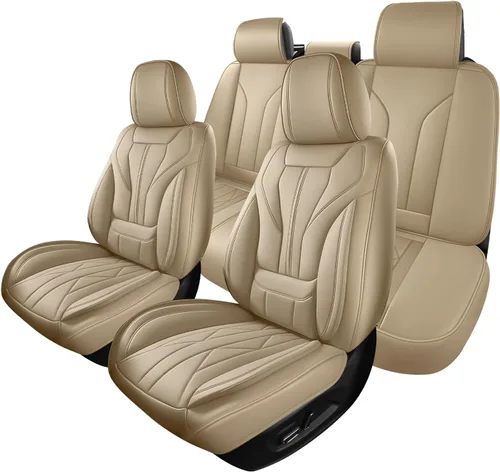 Vista 9 de HChengkikz - Fundas de asiento de automóvil, transpirables e impermeables de piel sintética para automóviles, funda de asiento universal