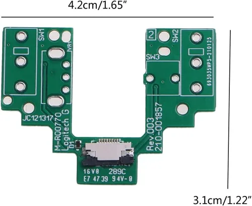 Vista 7 de Kingjinglo Módulo de botón de interruptor de placa base superior de mouse para mouse inalámbrico G Pro, botón de microinterruptor