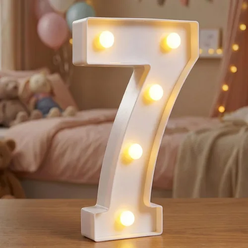 Vista 18 de Números de marquesina LED, números iluminados 2025 para fiestas, letras pequeñas iluminadas, número iluminado a pilas para cumpleaños o decoración