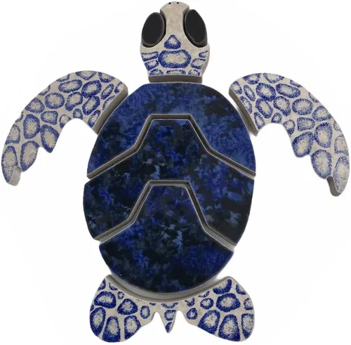 Vista 4 de Aquatic Custom Tile Blue Sea Turtle Group - Mosaico de piscina de porcelana