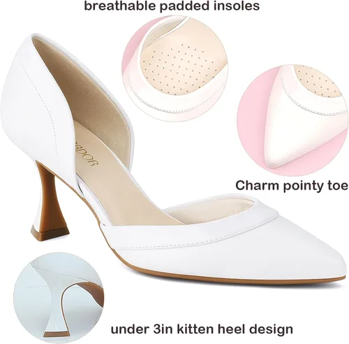 Vista 5 de JENN ARDOR Zapatos de tacón bajo para mujer, zapatos de vestir con punta cerrada y puntiaguda, cómodos zapatos de tacón de aguja para mujer