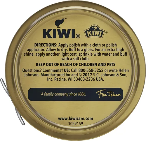 Vista 2 de Betún para pulir de Kiwi, 1 a 1/8 onzas, Cordovan, Estaño, Cordovan, Paquete de 10