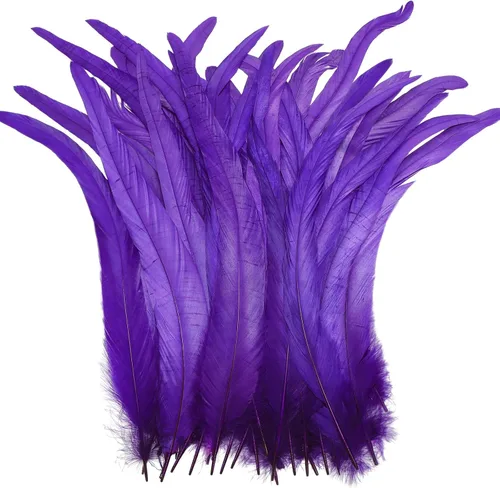Vista 10 de Yuxung 100 plumas largas de cola de gallo natural a granel 12-14 pulgadas Blanco