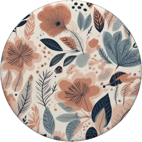 Vista 3 de PopSockets con estampado floral neutro y estético, bohemio, color crema
