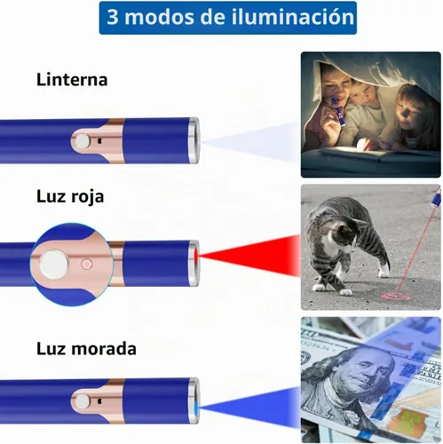 Vista 3 de TBTeek Juguetes para gatos, con caja de metal, 2 piezas, recargables (azul)