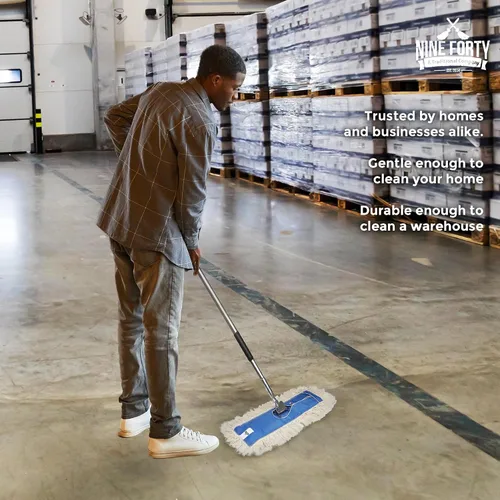Vista 8 de Nine Forty - Recambios de cabeza de fregona de algodón de grado industrial de 18 x 5 pulgadas, reemplazo perfecto para hogares ocupados, gimnasio