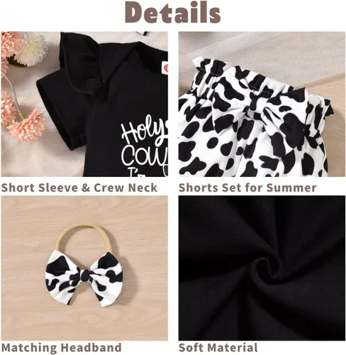 Vista 24 de Aalizzwell Conjunto de pantalones cortos para bebé recién nacido para el verano