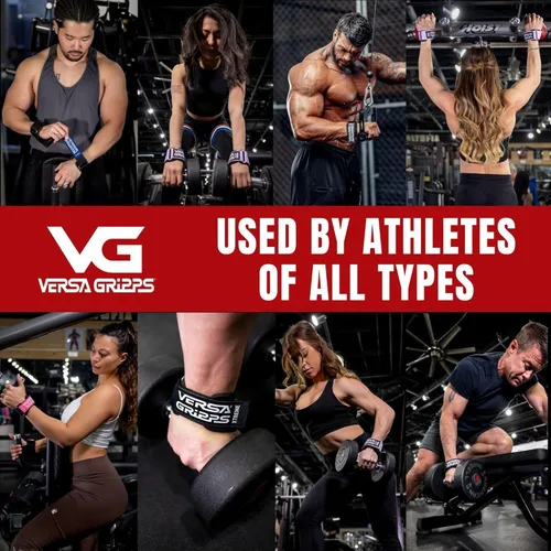 Vista 6 de Versa Gripps® Clásico, fabricado en los Estados Unidos, correas de muñeca para levantamiento de pesas, el mejor accesorio de entrenamiento