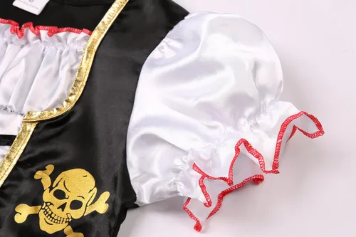 Vista 5 de Girls Pirate Costume Buccaneer Princess Dress Up Set for Kids Halloween Cosplay Party