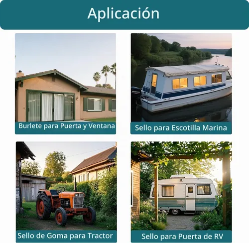 Vista 7 de Sello de goma rectangular sólido con cinta autoadhesiva de alta adherencia, goma de espuma EPDM para barco, automóvil, RV, marina, sello de puertas