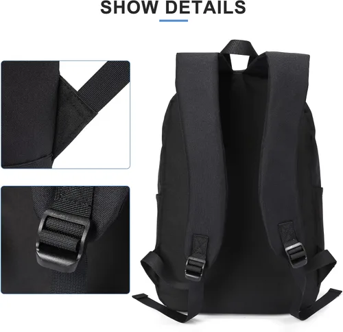Vista 4 de Mochila escolar ligera, casual, mochila para laptop para hombres y mujeres, mochila de viaje para escuela secundaria, bolsa de libros intermedia